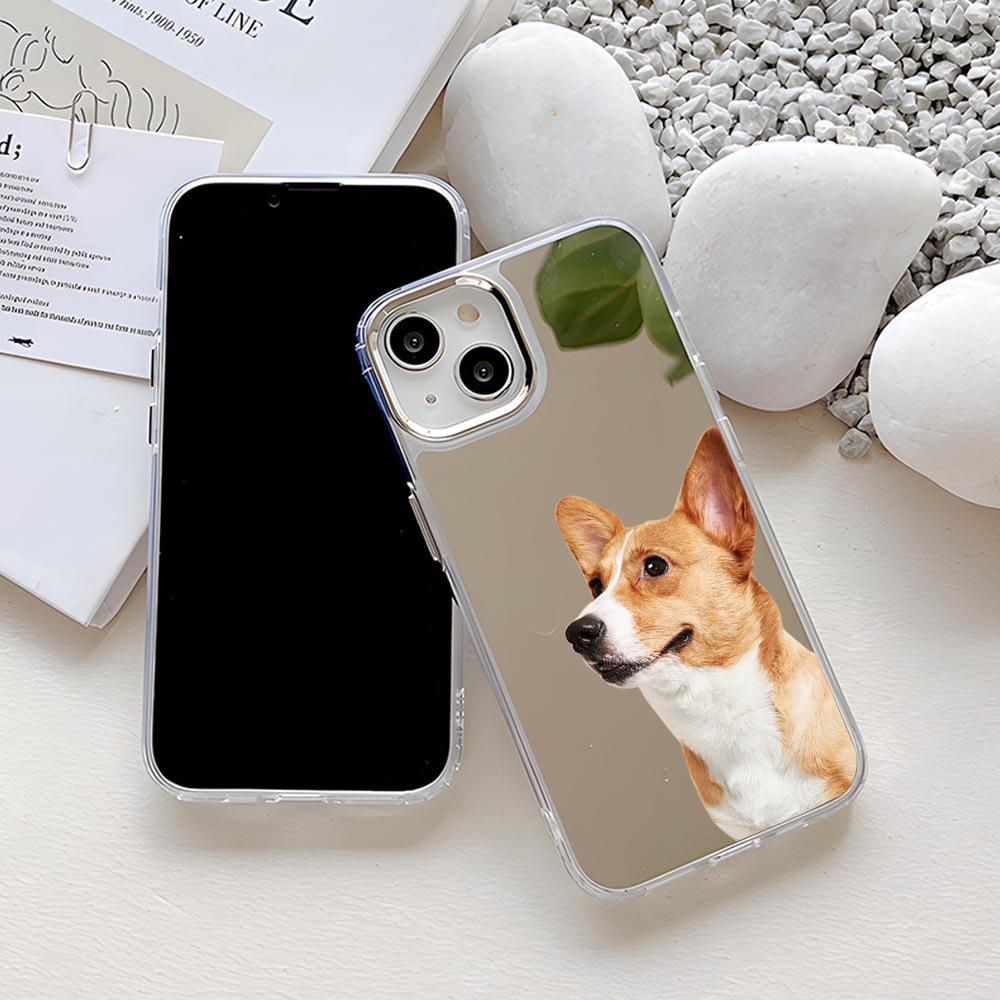 Foreign Trade Explosion Cute Cat Mirror Apple 17 Mobile Phone Case Ip16promax Puppy with Mirror Mobile Phone Case 15