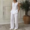 Damen Lässiges V-Ausschnitt Pullover-Weste und Hosen-Set
