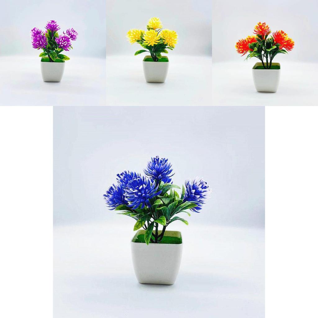 Plastic Flower Bonsai With Large Pinecone Spheres For Home Office And Gift Use