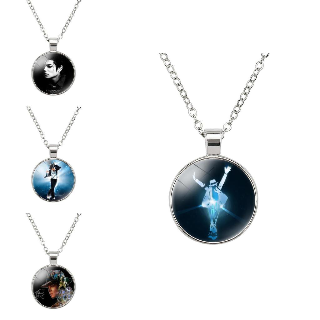 Elegante Michael Jackson Time Gem Anhänger Halskette mit Legierungsanhänger 51-80cm lang