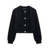 Fashion Style 2024 Autumn New Women's Clothing Texture Round Neck Long Sleeves Casual Pilot Jacket 3046329