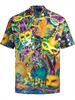 TEMU Y1 Men's Short Sleeve Cardigan Lapel Hawaiian Shirt Four Leaf Clover 1D Digital Printed Shirt