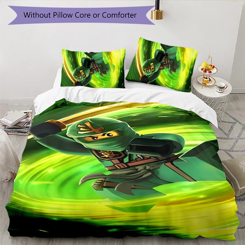 Ninja 3pcs Bedding Set Duvet Cover Closure Includes 1 Duvet Cover & 2 Pillowcases for All Seasons Bedroom Home Dorm Decor