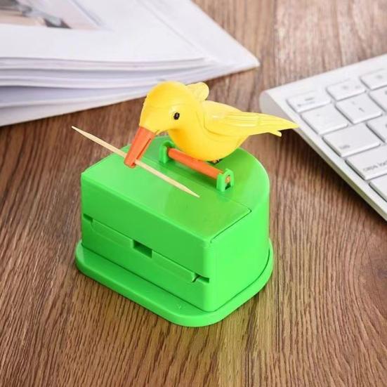 Dávkovač párátek ptáček lisované dřevo držák párátek bezdotykový přenosný domov kancelář restaurace stolní automatický organizér na párátka kontejner