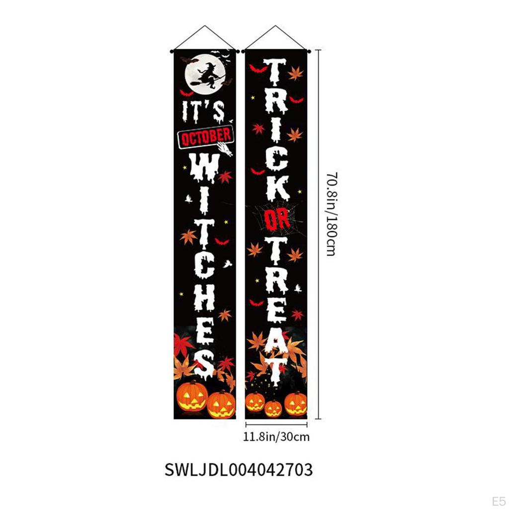 Bannere suspendate cu cupluri de Halloween, semn de pavilion exterior pentru ușa din față a casei bântuite