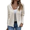 Women's knitwear autumn and winter new solid color hooded twist sweater women's cardigan jacket