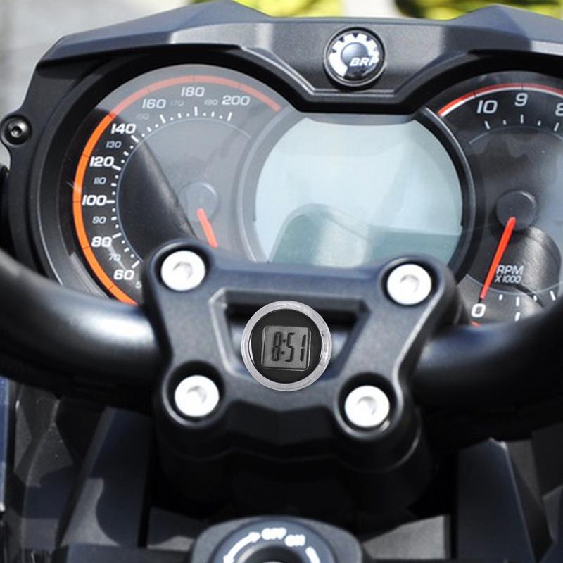 1 STÜCK Mini Präzisions-Motorraduhren Uhr Wasserdicht Aufklebbar Motorradhalterung Uhr Moto Digitaluhr Mit Stoppuhr