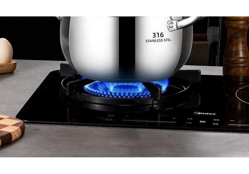316 Stainless Steel Non-Coating Double-Layer Soup and Noodle Pot, High Temperature Resistant, Integrated Mold Steaming and Cooking Stockpot.