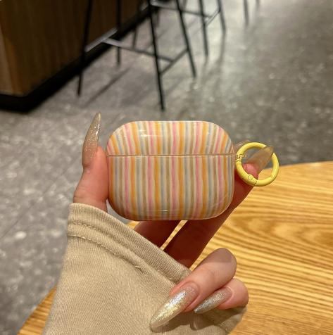 Niche Simple Striped Earphone Protective Cover Soft Shell Earphone Protective Cover