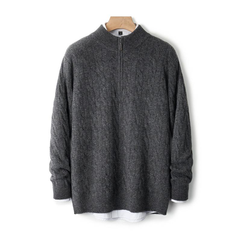 Men's Retro Wool Knitwear: Autumn/Winter Stand-up Collar Sweater