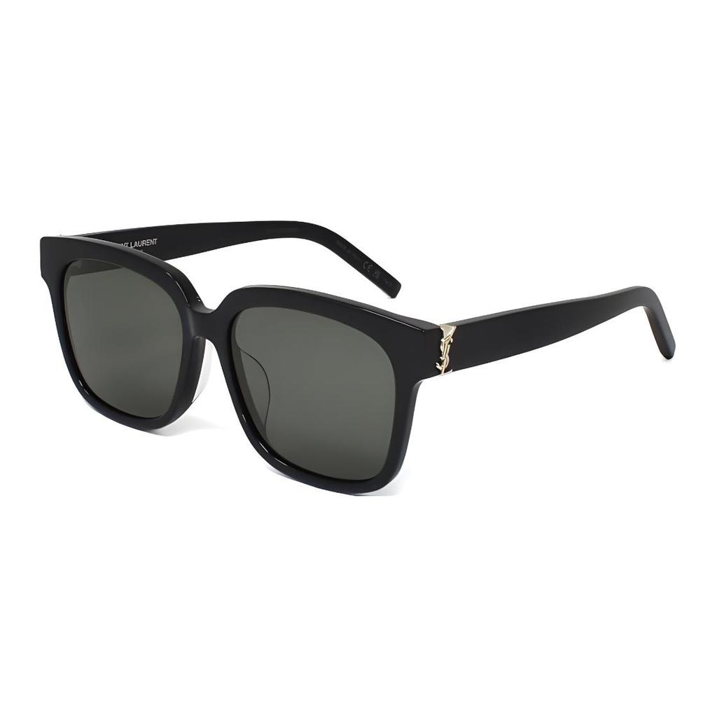Saint Laurent Logo 3D Square Sunglasses Unisex sunglasses Black SLM40F-003
