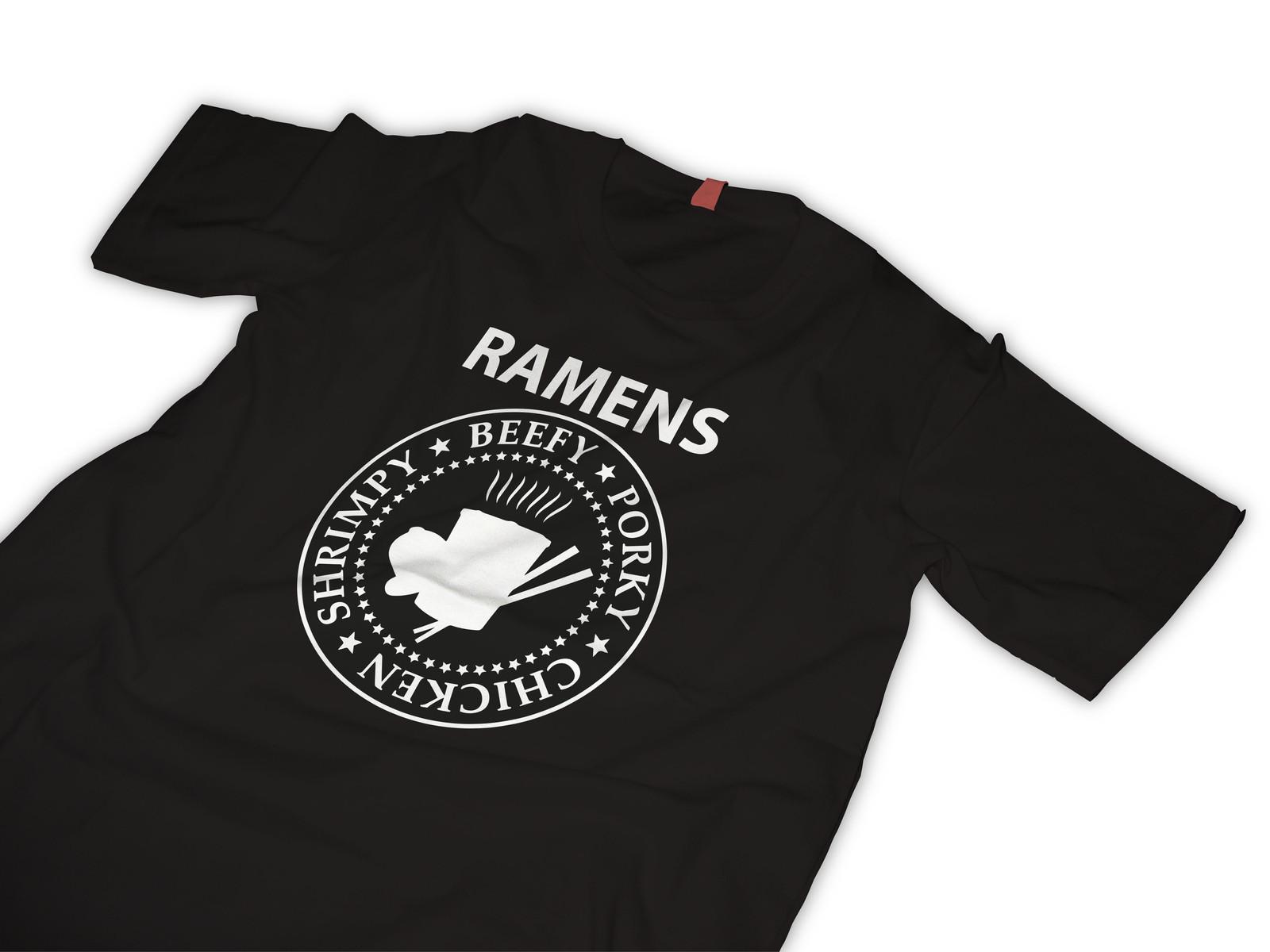 Футболка Ramens, а не Ramones, лапша и горшок с супом M