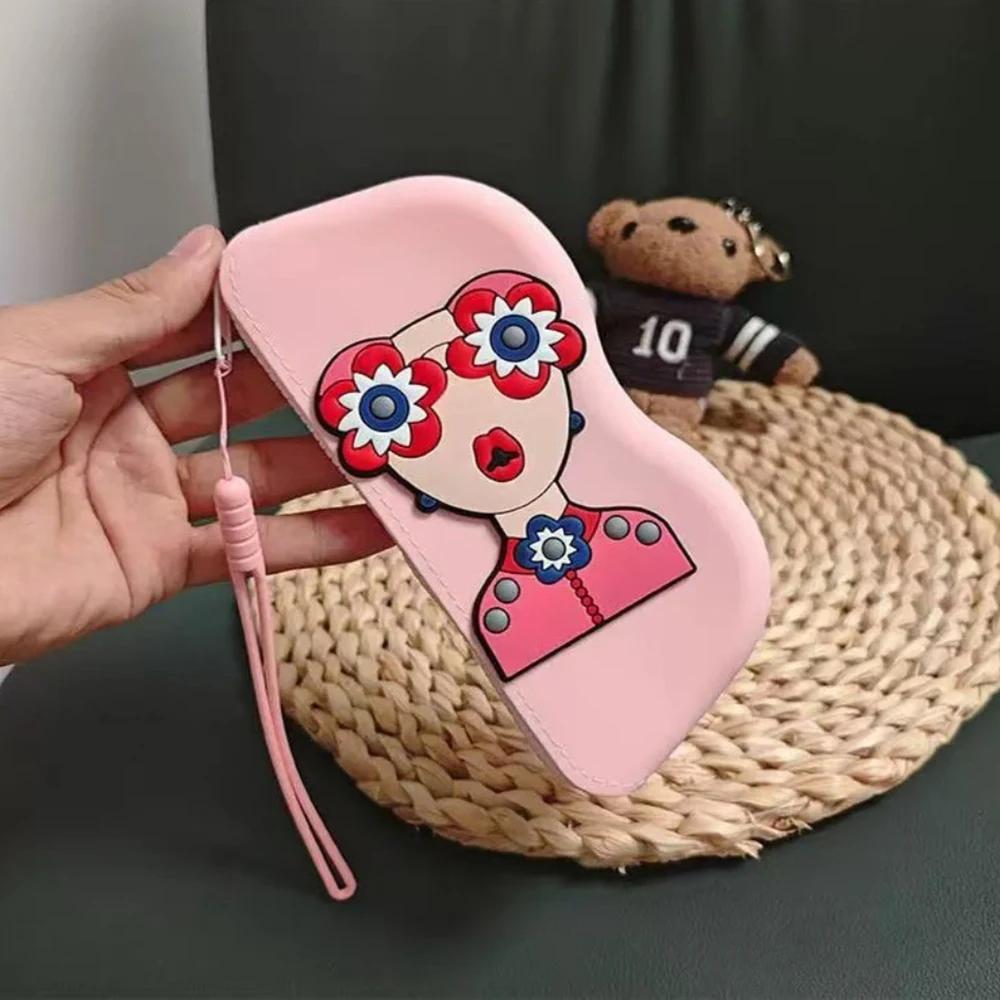 

Silicone Cartoon Eyeglasses Bag Waterproof Glasses Case Cosmetic Coin Purse Dustproof Multifunctional Cell Phone Storage Bag