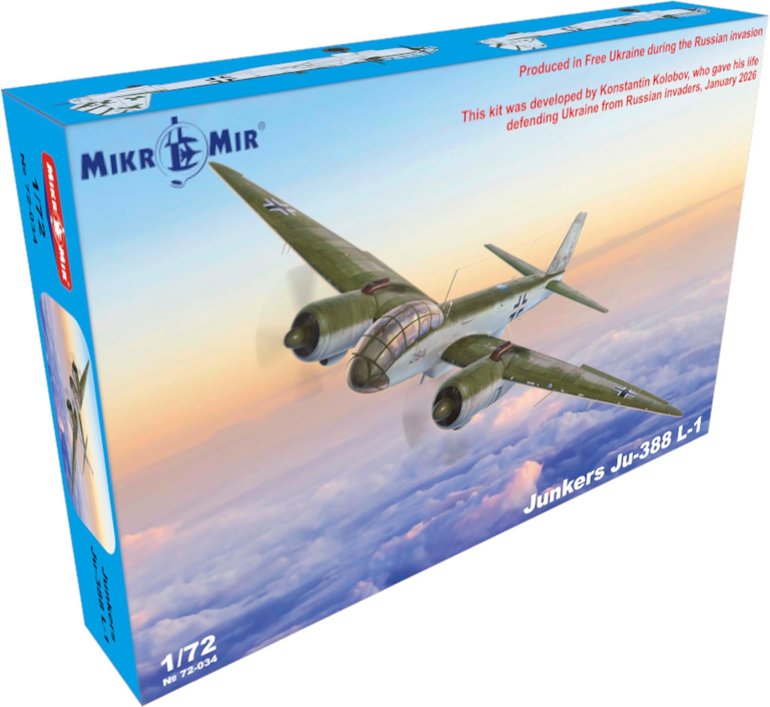 Micromir Junkers Reconnaissance Aircraft Plastic Model Kit 1/72 Ju388L-1 MKR72-034
