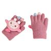 Children's Gloves Medium and Small Children's Winter Warm Cute Velvet-year-old Cold-proof Five-finger Infant Cartoon Cover