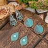 Cercei turcoaz Cercei boemi cu ciucuri, aliaj geometric, stil retro, accesorii urechi lăudăroși