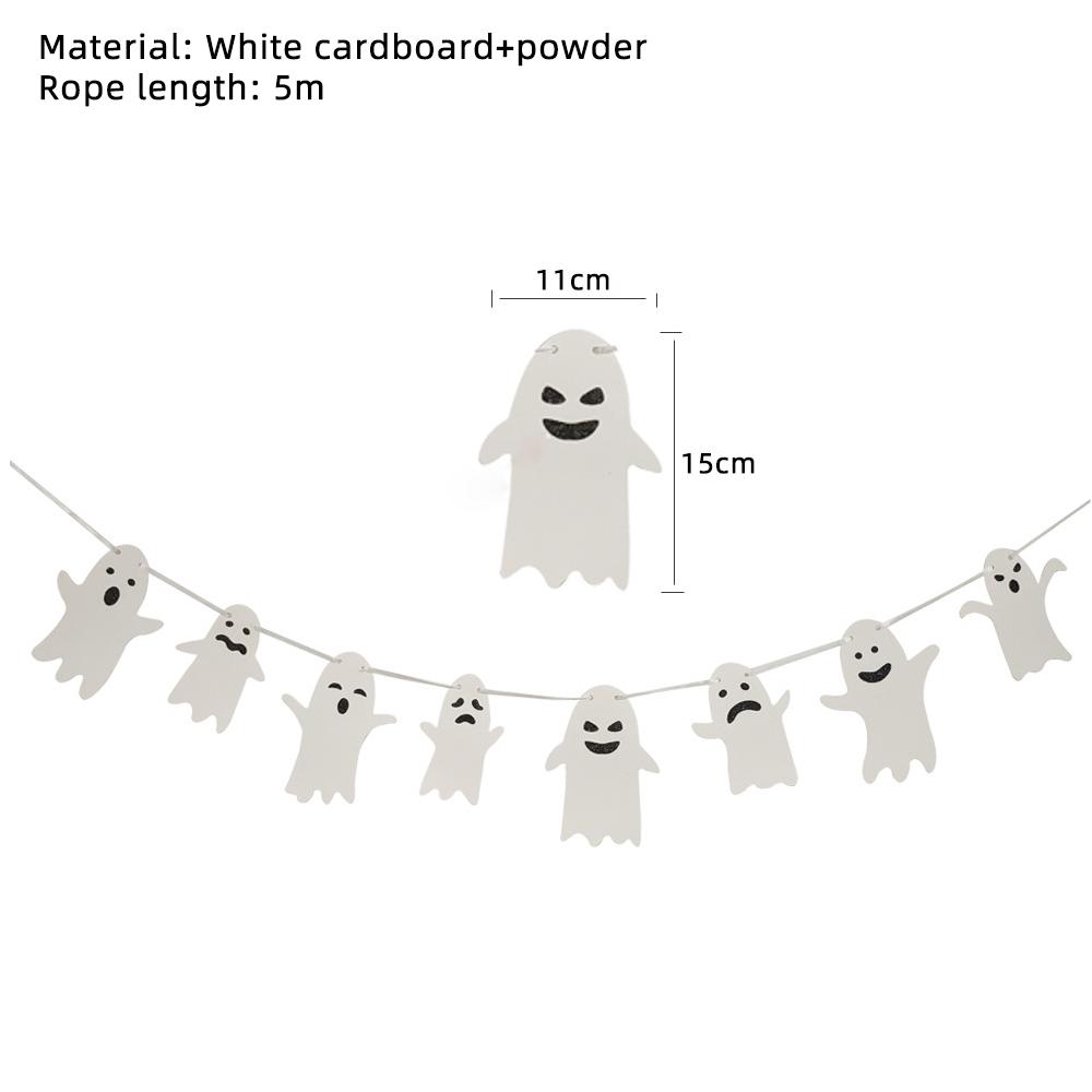 2025 Newest Halloween Party Cute Ghost Garlands Ghost Festival Party DIY Trick Or Treat Party Boo Happy Halloween Party Decor