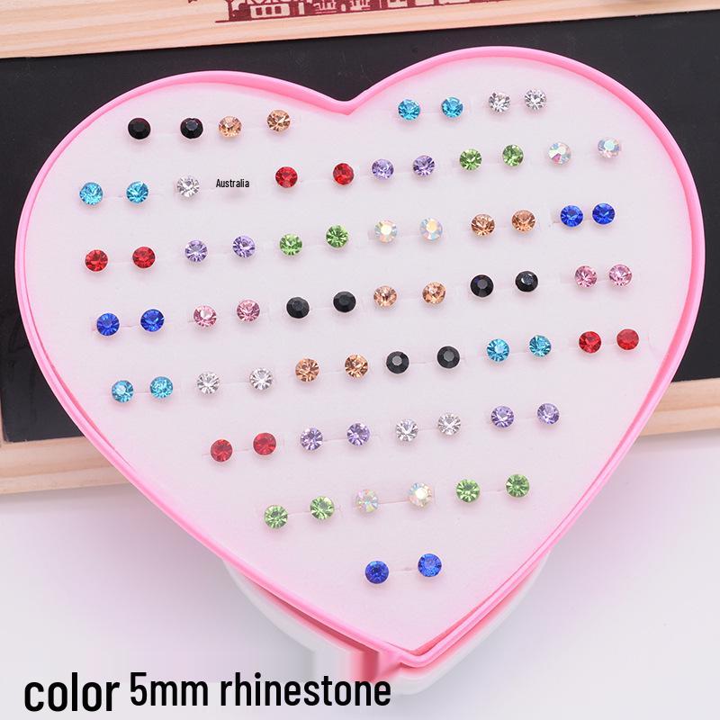 Women's Heart Stud Earrings Set in Acrylic Resin - Boxed Jewelry Accessory