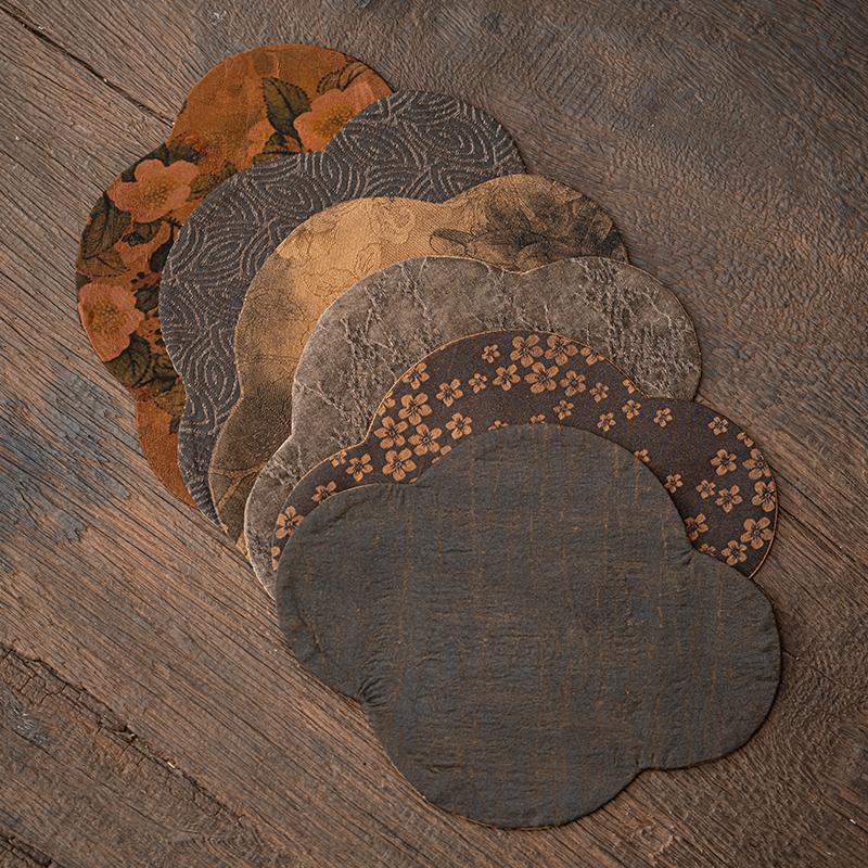 National Style Retro Tea Party, Fragrant Cloud Yarn Double-sided Dry Bubble Table Flag Tablecloth Chinese Zen Tea Mat Teapot Mat