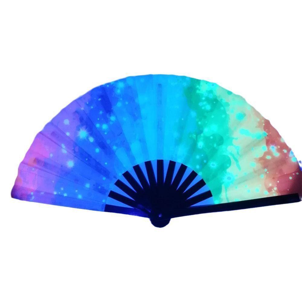 Folding Large Folded Hand Fan Fans with Lights Rainbow Folding Fan  Festival