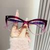 Neue Cat-Eye-Brillenfassung Damenmode Farbverlauf Brille Blaulichtfilterbrille Computerbrille Lentes Ópticos