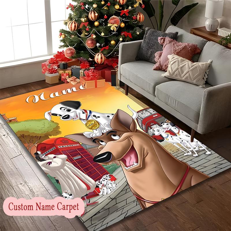[1pc Dalmatian Carpet] Custom Name Area Rug for Home and Game Room Use, Soft Indoor Sofa Chair Mat