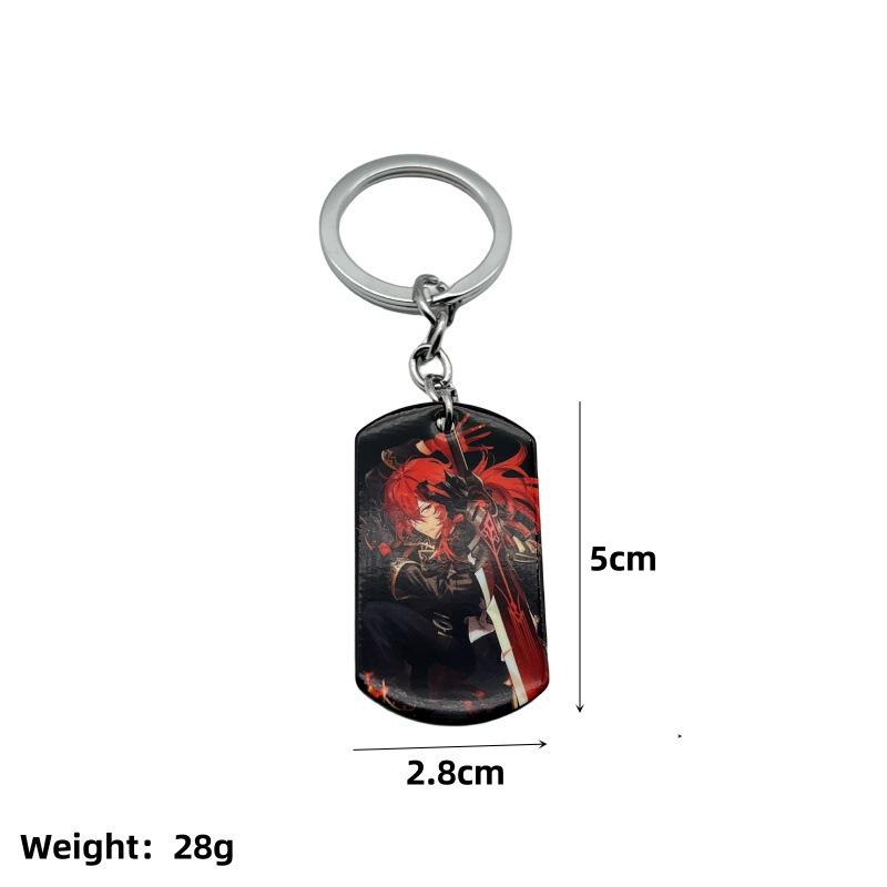 Anime Klíčenky - Styl Naruto, One Piece, Ninja a Douluo - Kovové Přívěsky s Barevným Potiskem