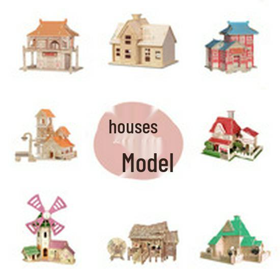 3D Wooden Jigsaw Puzzle Model - Four-Piece Street Stall Children's Toy