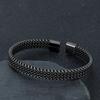 Punk Rock Locomotive Men Vintage Black Bangle Stainless Steel Cuban Cuff Bracelets Hand Wristband Accessories