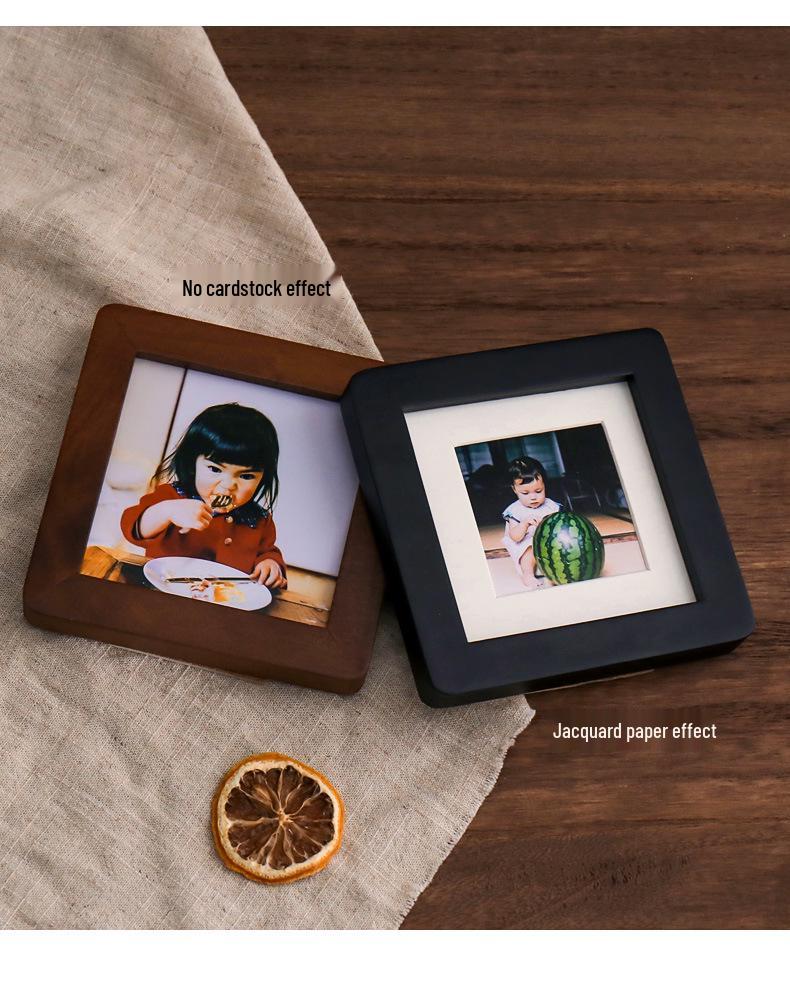 High-End 2-Inch Solid Wood Rounded Corner Photo Frame for Couples, Children, and Best Friends - Tabletop Mini Frame