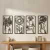 4 Pieces Abstract Female Line Openwork Minimalist Metal Drawing Figure