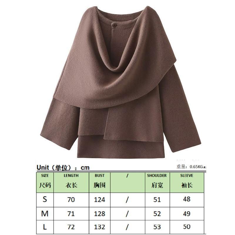 Womens Knit Wrap Scarf Coat Oversized Asymmetrical Long Sleeve Streetwear Cardigan Jacket