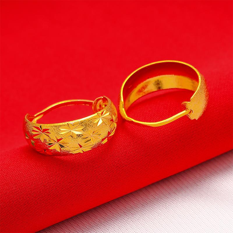 Vietnamese Sand Gold Euro Gold Jewelry Sand Gold Old Lady Gypsy Earrings Women'S Imitation Gold-Plated Round Ear Buckles