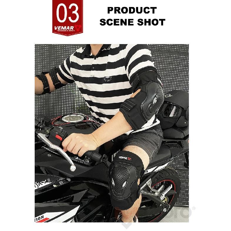VEMAR Summer Breathable Motorcycle Knee Pads Motocross Knee Protector Guard BMX DH ATV Moto Cycling Brace Motorcyclist Equipment