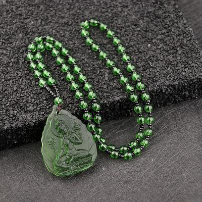 Manjushri Bodhisattva Pendant, Unisex Crystal Necklace