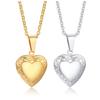 Herz-Anhänger Öffnungsrahmen Edelstahl Schmuck Halsketten für Frauen Familienliebe Freundin Valentinstagsgeschenk