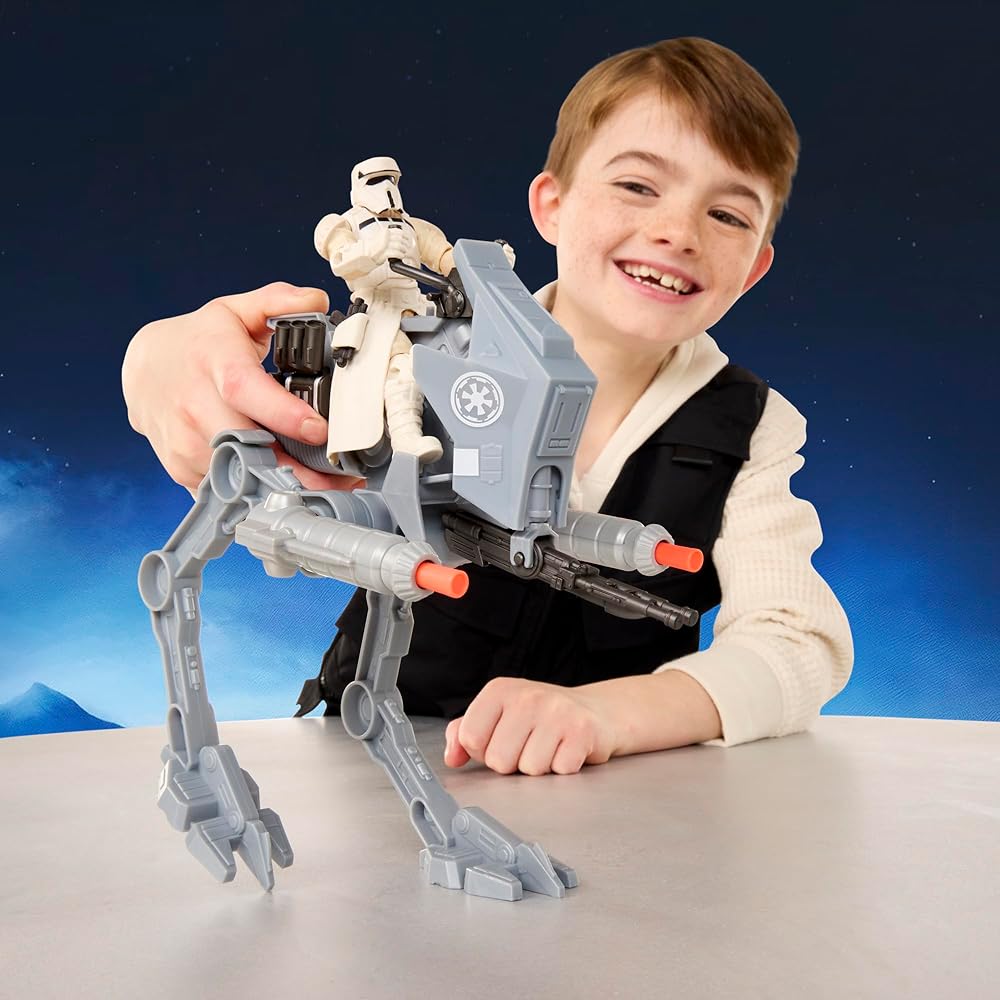Hasbro Star Wars The Mandalorian AT-RT Vehicle with Imperial Driver Action Figure Toy for Boys and Girls 4 Years and Up