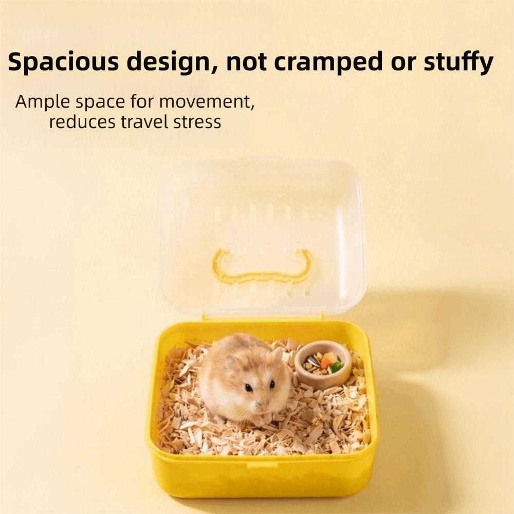 Escape-Proof Hamster Travel Carrier with Buckle Guinea Pig Handheld Case Small Pet Cage Vet Visits