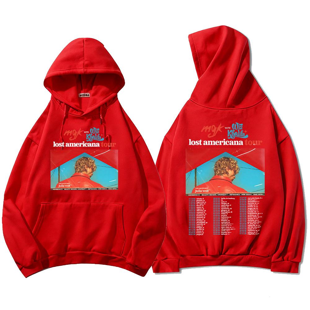 Lost Americana Tour 2026 Mikiny Mgk Machine Gun Kelly Mikina s dlouhým rukávem Fleecová Zimní S kapucí Přehozy Pánské Dámské Oblečení