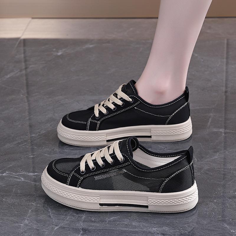 Women Korean Style Breathable Mesh Canvas Soft Sole Casual Low Top Sneakers