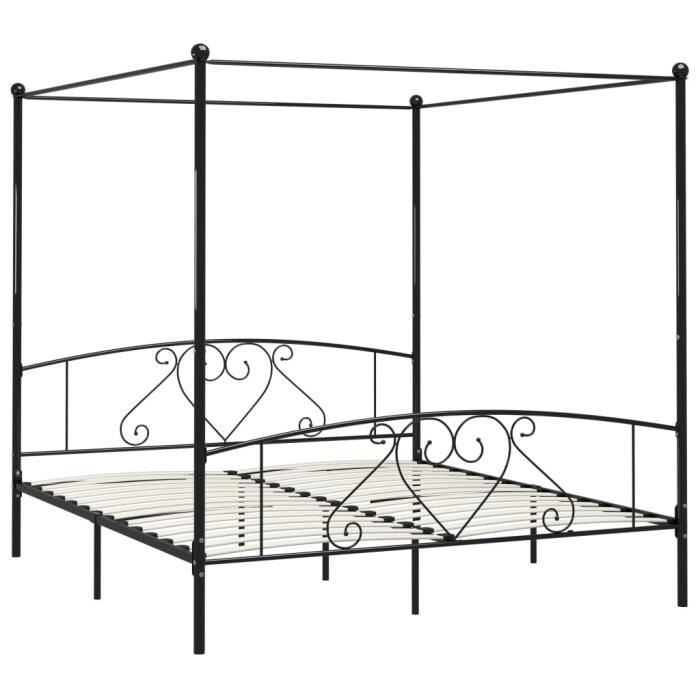 VidaXL Black Metal Canopy Bed Frames 200 X 200 Cm