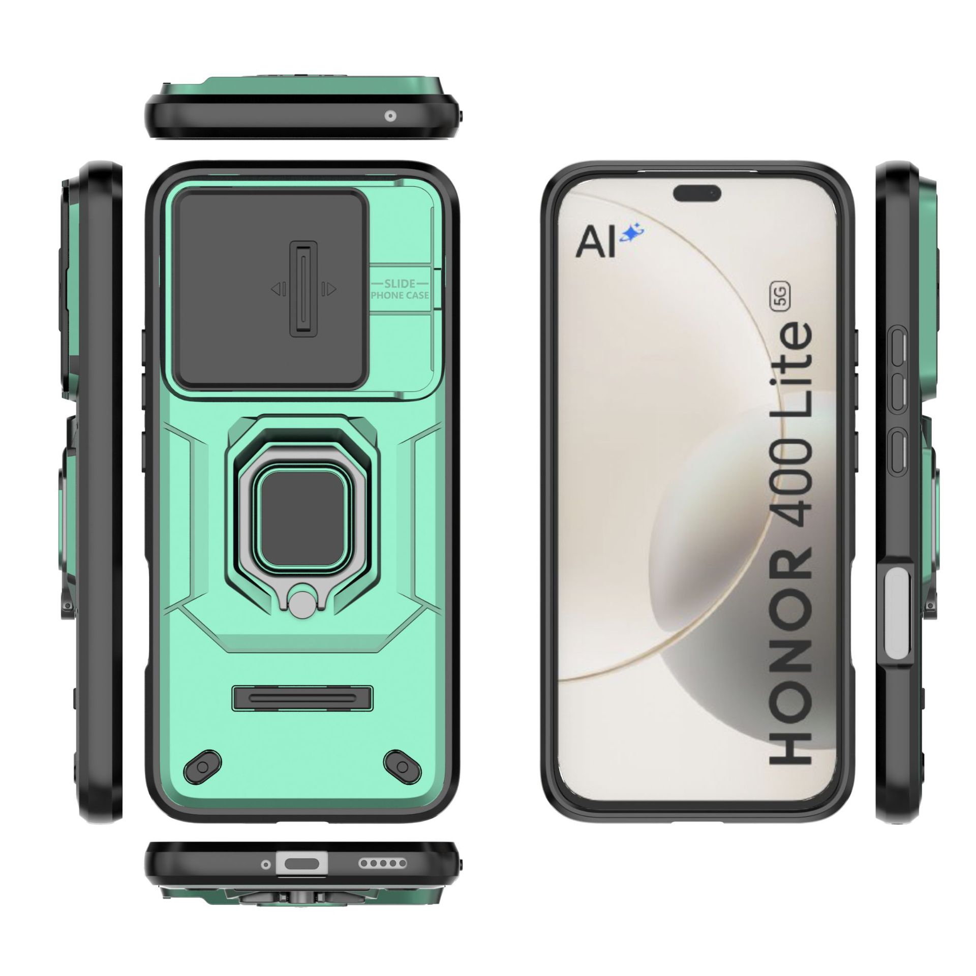 

Honor 400 Lite Phone Case,Military-Grade Magnetic Kickstand Phone Case Cover for Honor 400 Lite зелений