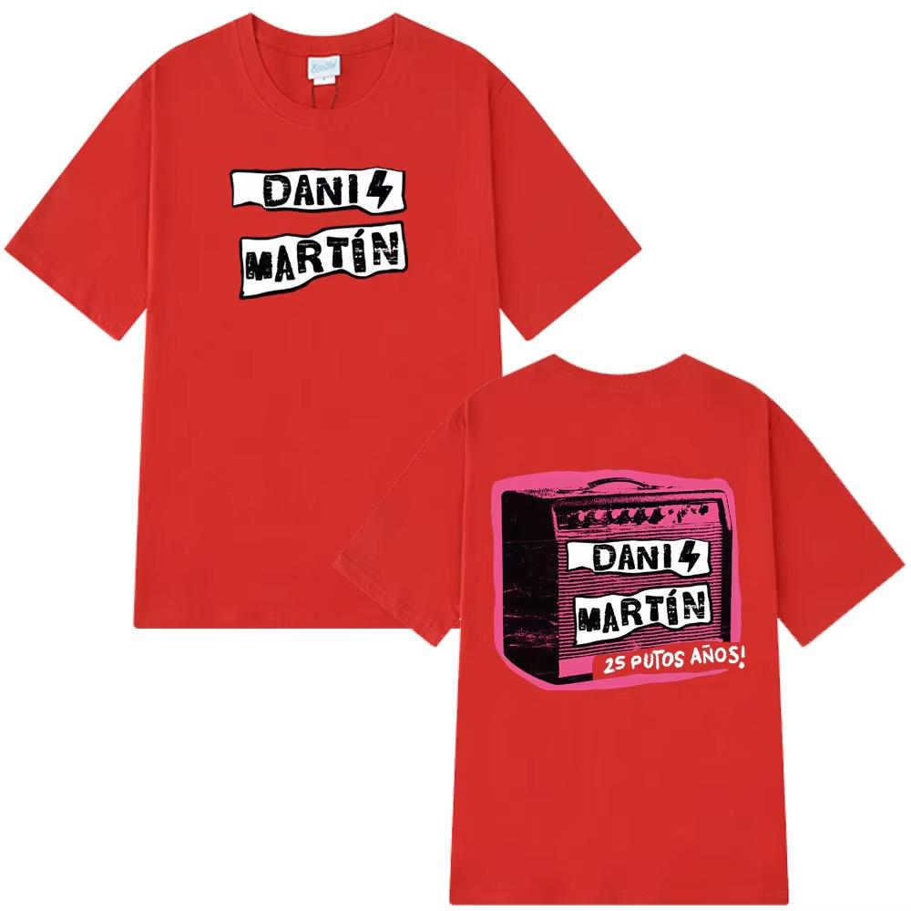 2026 Dani Martín Konzert 25 Jahre Print T-Shirts Herren Damen Mode Klassisches T-Shirt Hohe Qualität Baumwoll-T-Shirts Streetwear