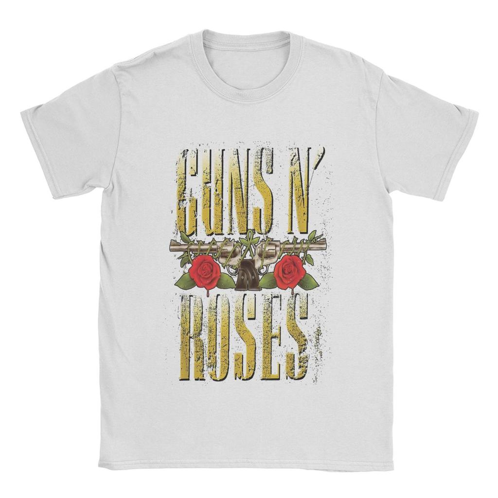 Męskie koszulki Guns N Roses 100% bawełna topy śmieszne z krótkim rękawem z okrągłym dekoltem koszulki 4XL 5XL koszulki