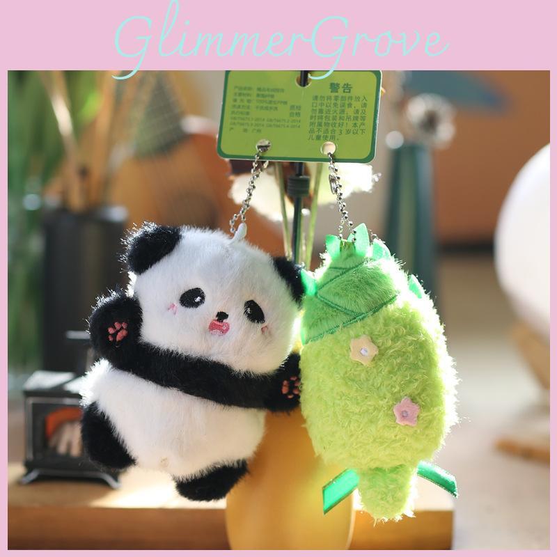 Bamboo Panda Plush Keychain Ultra Soft Stuffed Animal Backpack Charm Gift For Kids