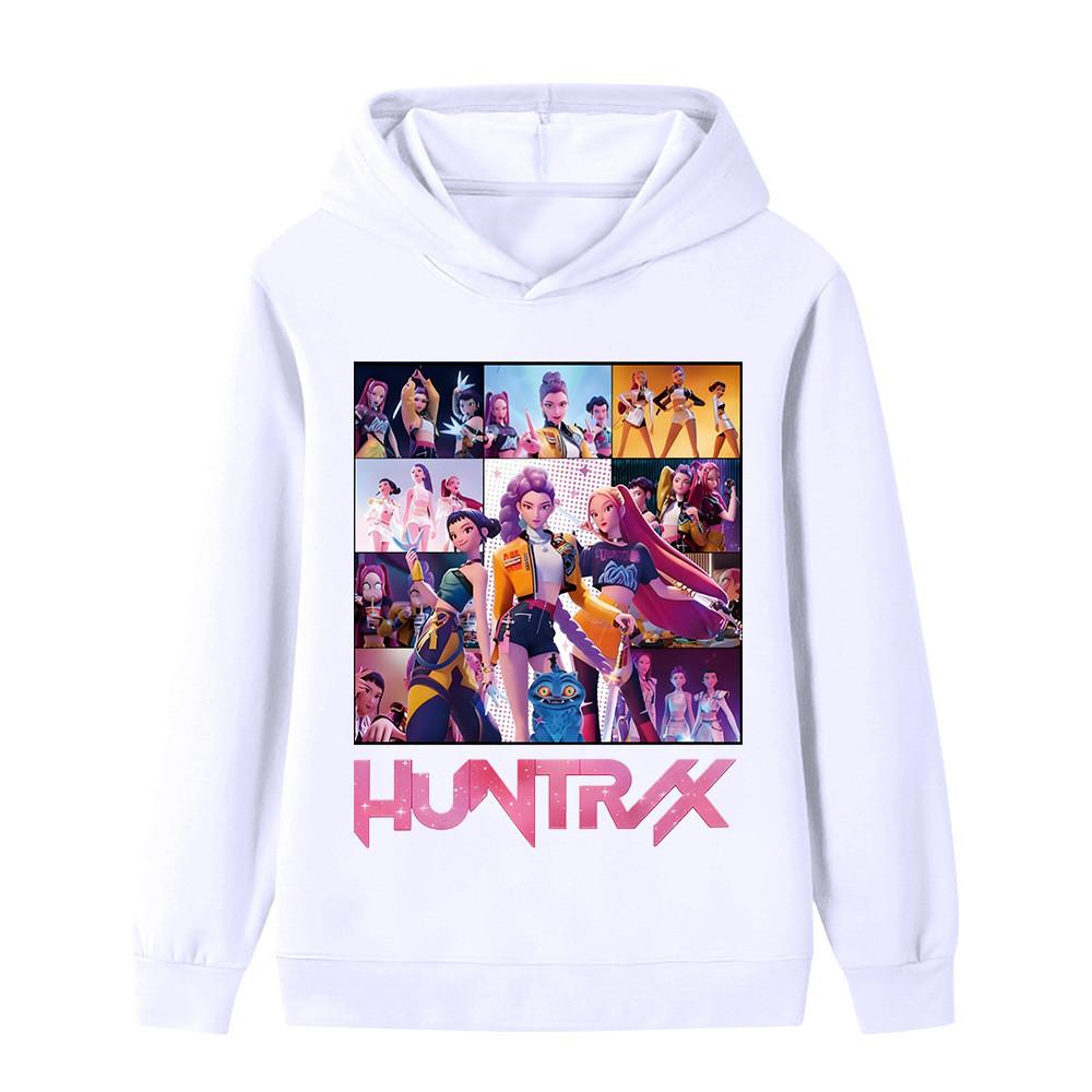 B1250 Kids Boys Girls Kpop Rumi Zoey Mira Print Long Sleeves Hoodie