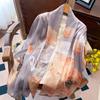 Luxury Brand 100% Real Silk Scarf Women Designer Shawls and Wraps Elegant Floral Print Pashmina Soft Long Scarves Femme Hijab