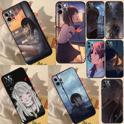 Sad Anime Girl Phone Case For Samsung Galaxy S25 S26 Ultra S24 S20 S21 S22 S23 Plus S10 S25 FE Back Cover