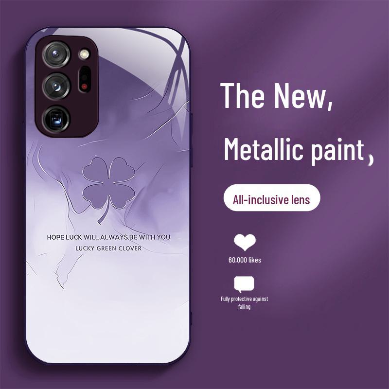 Pouzdro z tekutého skla pro Samsung Galaxy Note 20 a Note 9 Lucky Clover, prémiový kreativní design A01