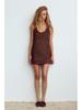 2024 Winter Women's Retro U-Neck Suede Effect Sleeveless Short Dress - European & American Style
